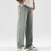 Clothing The Korean Fashion Jeans | Washed Loose Straight Retro Jeans Blue