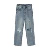 Clothing The Korean Fashion Jeans | Cut Design Jeans Blue