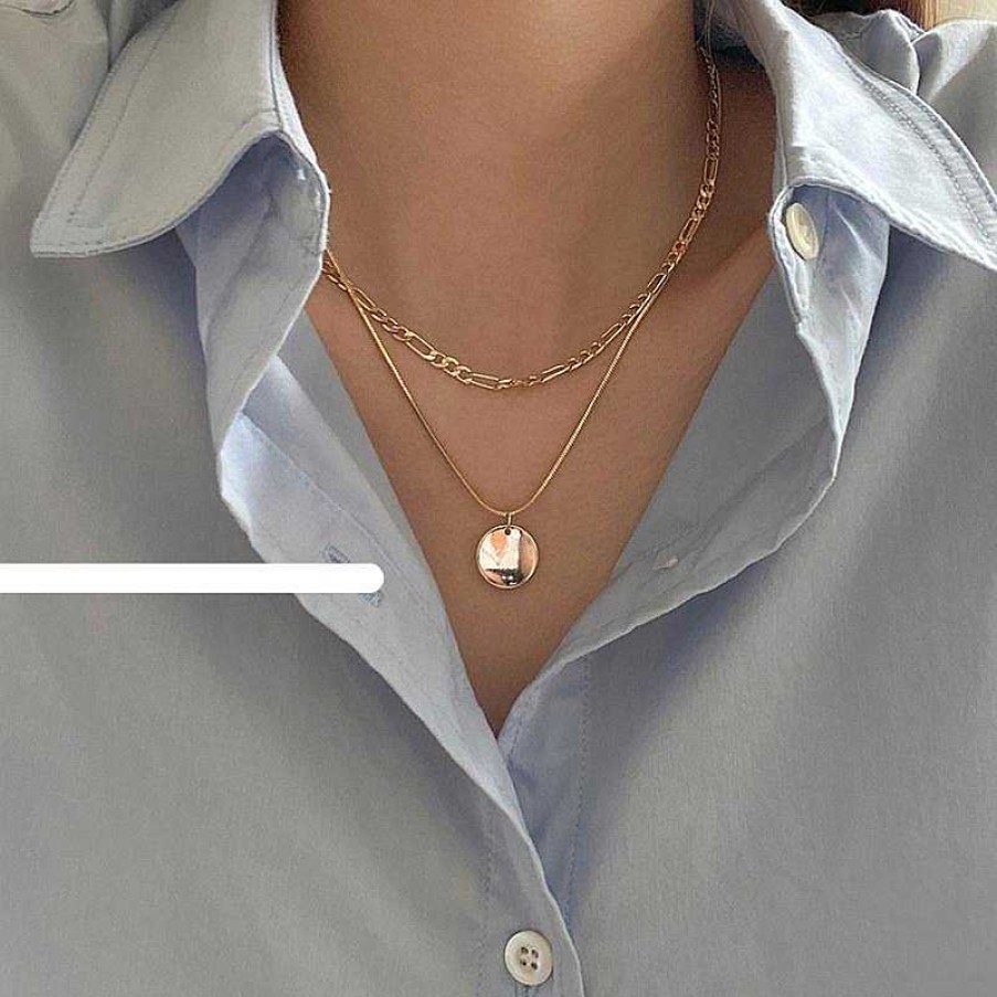 Women The Korean Fashion Necklaces | Double Layered Pendant Necklace