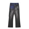 Clothing The Korean Fashion Jeans | Washed Gray Stitching Jeans Black