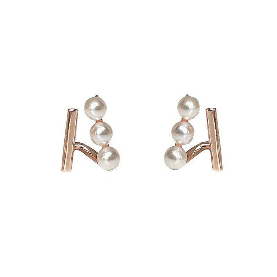 Women The Korean Fashion Earrings | Pearl Earrings Rose Gold - Silver Needle