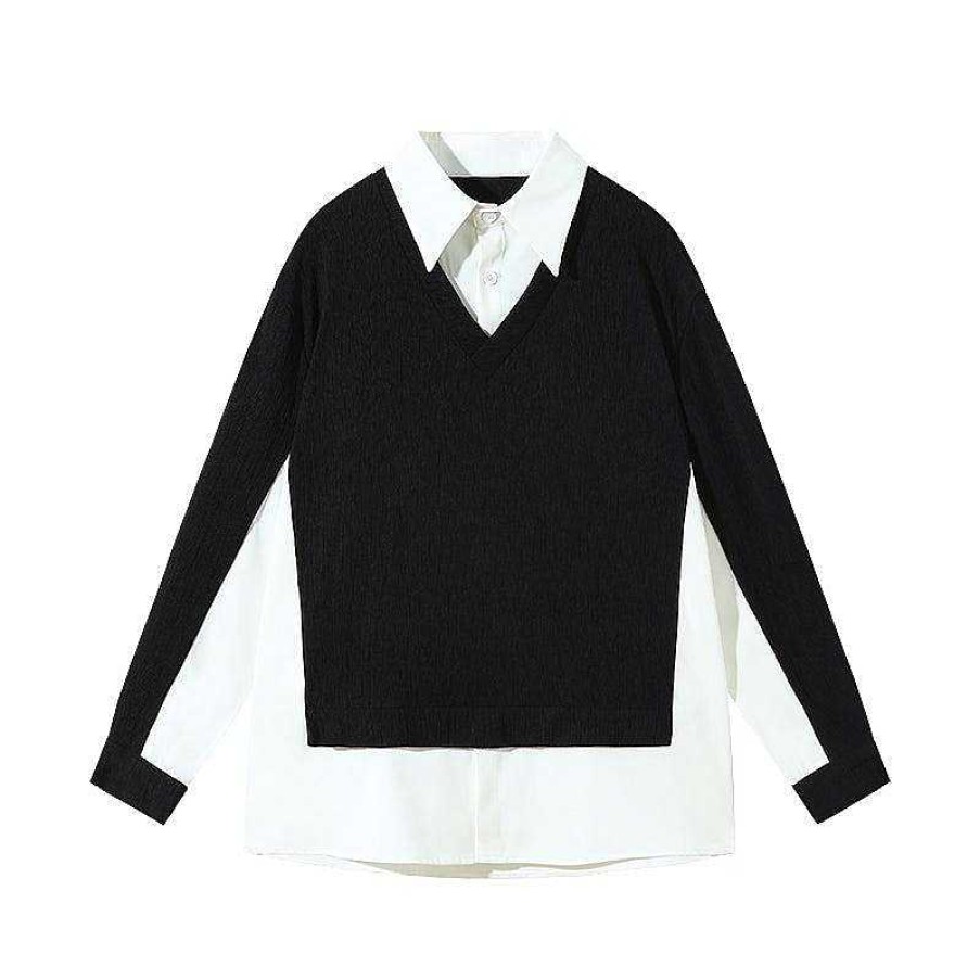 Clothing The Korean Fashion | Two-Piece Lapel Sweater