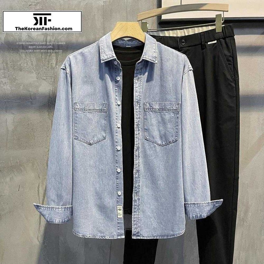 Casual Style Clothes The Korean Fashion | Washed Denim Shirt Jacket