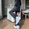 Clothing The Korean Fashion Jeans | Paint-Dot High-Waisted Flared Jeans Gray