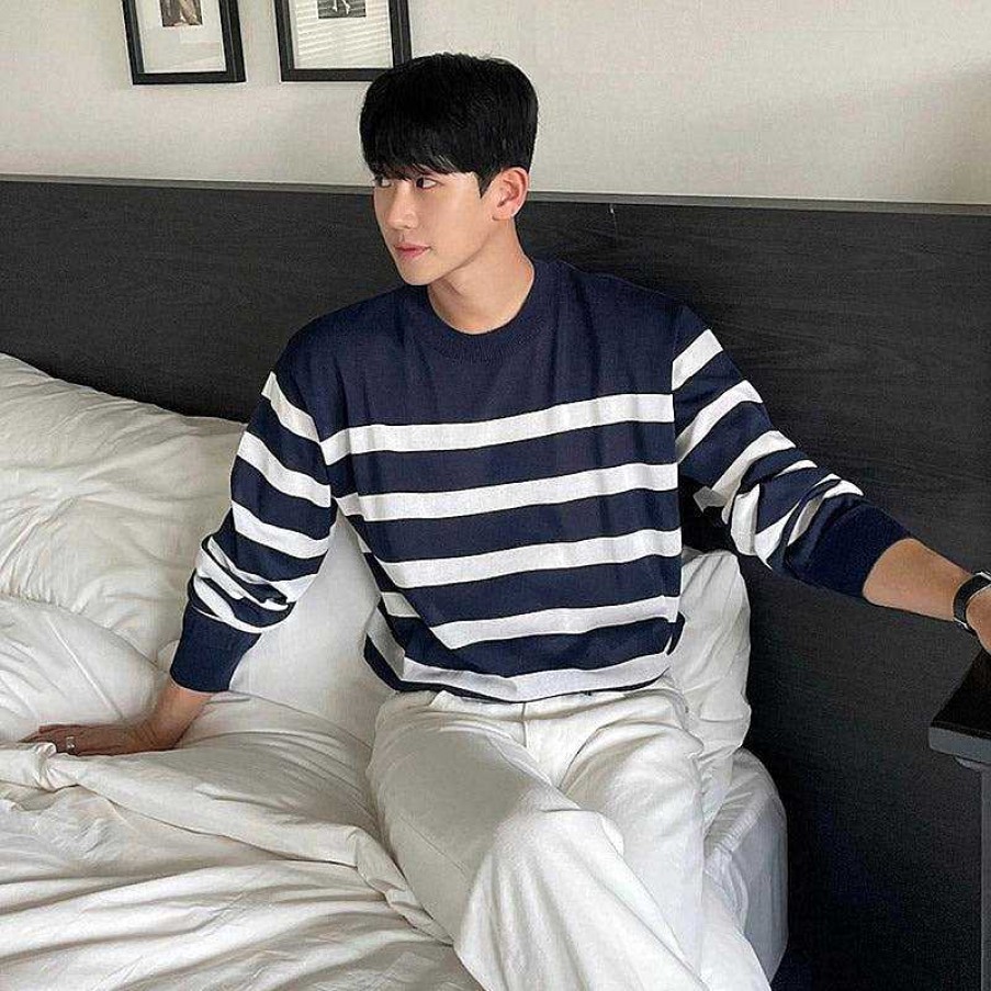 Clothing The Korean Fashion | Stripe Long-Sleeved Sweater