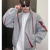 Clothing The Korean Fashion | Stand Collar Pu Leather Bomber Jacket