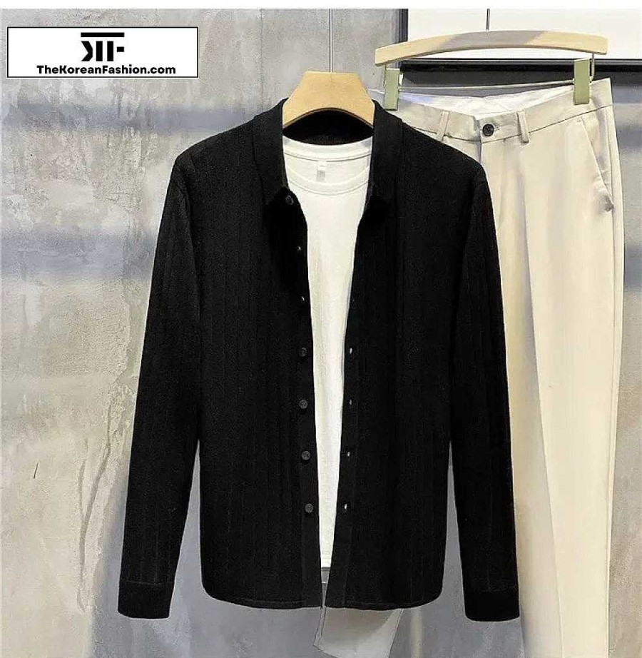 Casual Style Clothes The Korean Fashion | Multi Color Lapel Knitted Casual Cardigan