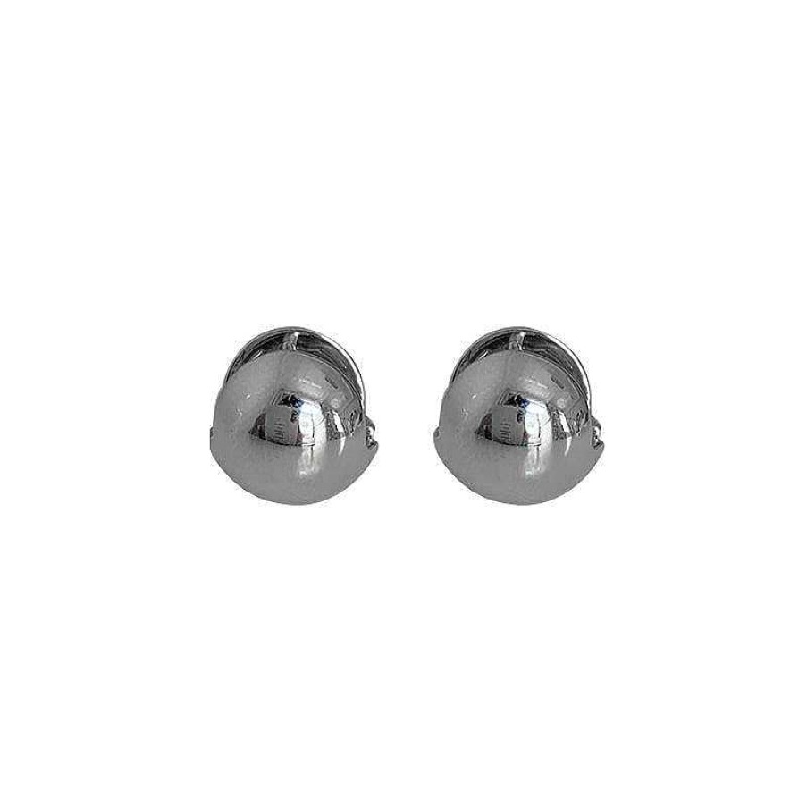 Women The Korean Fashion Earrings | Metal Ball Earrings A Pair Of Silver Earrings