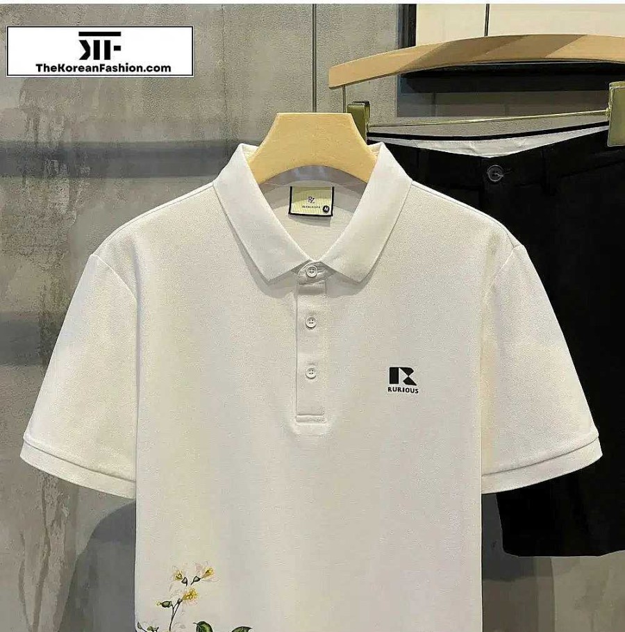 Casual Style Clothes The Korean Fashion | Floral Printing Polo Shirt